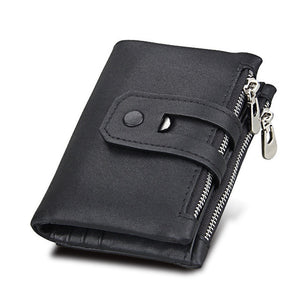 Wallet women double Zipper design coin purse ID card holder