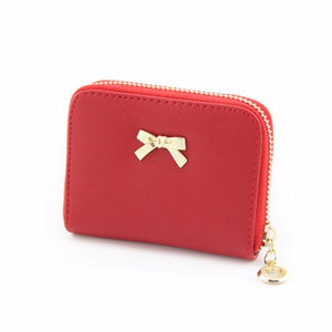 Women wallet 2019 bowknot zipper coin purse wearable short